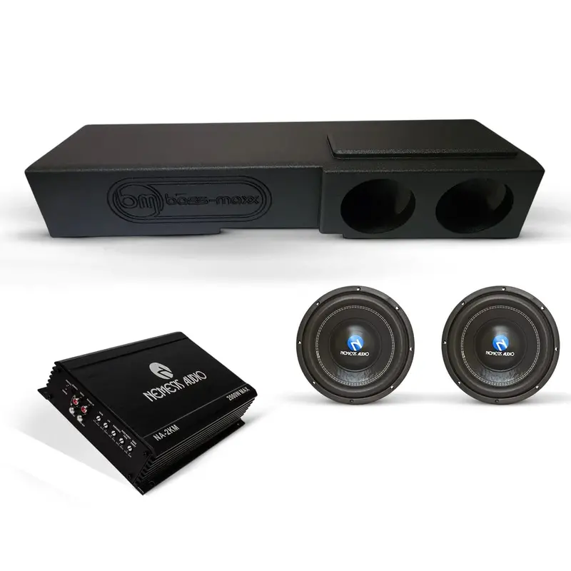 Nemesis Audio Bass Combo (2) Na8e V2 (1) Na-2Km & (1) Box Chevy 07-18 Crew Cab Box 1