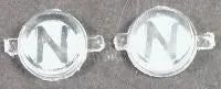 Nichols Cap Gun : Set Of Gun Grip Inserts : Silver 1