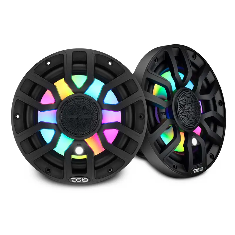 Nxl 7.7” 2-Way Coaxial Marine Speaker With Bullet Tweeter, Digital Led Lights & White Deck Led | 175W Rms 4-Ohm 1