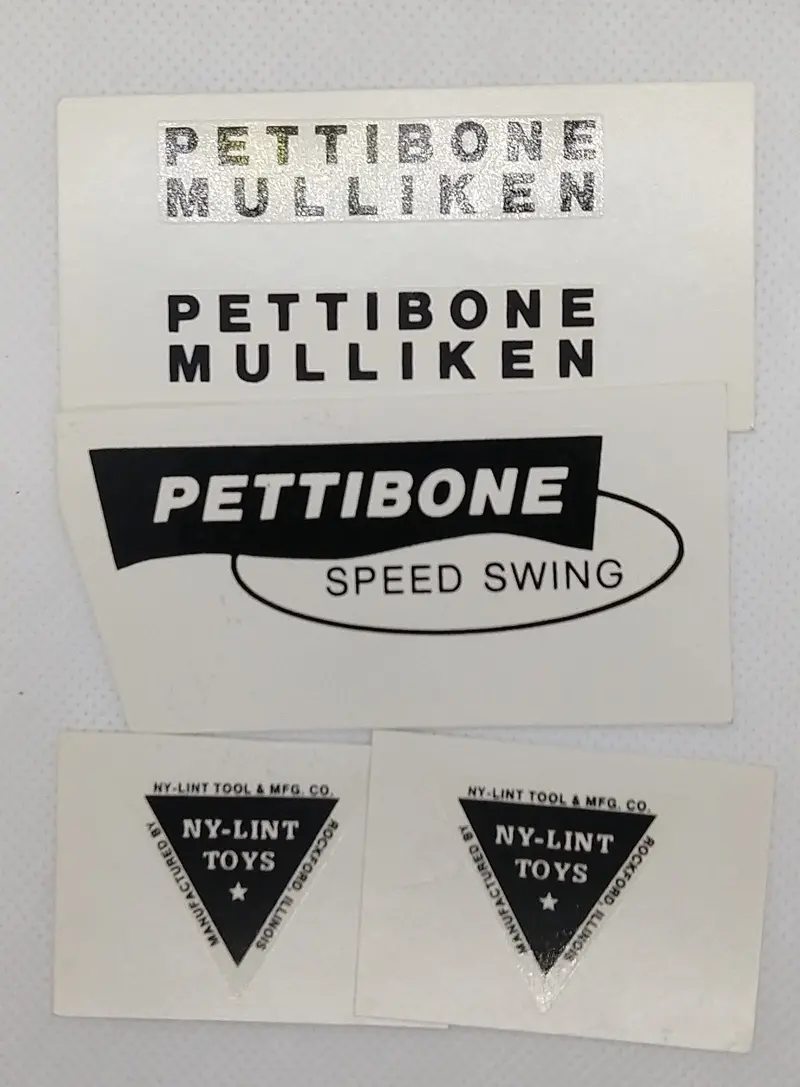 Nylint Pettibone Speedswing Partial Decal Set. 1