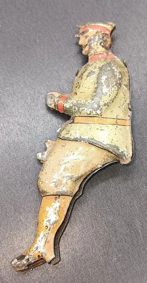 Original Early Tinplate Toy Driver 3-1/2" 1