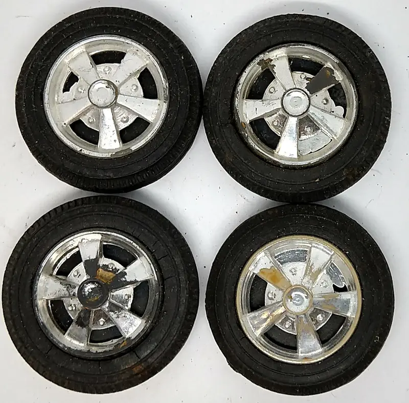 Original Toy Car Wheels And Hubs. Vintage Car Wheels. 1
