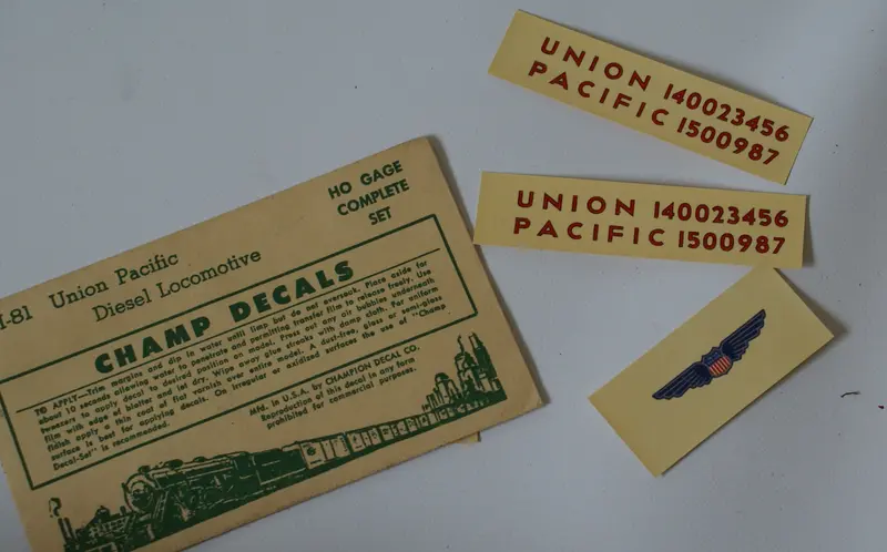 Original Union Pacific Ho Decals. 1