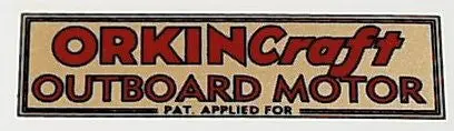 Orkin Craft Outboard Motor Decal Black Border Lettering. 1
