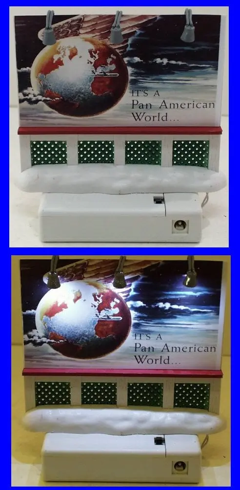 Pan American Advertising Street Sign With 3 Electric Lights. 1