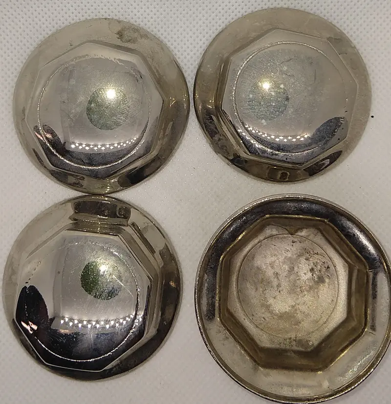 Pedal Car Hub Caps X 4 Polished Chrome. 1-3/4" 1