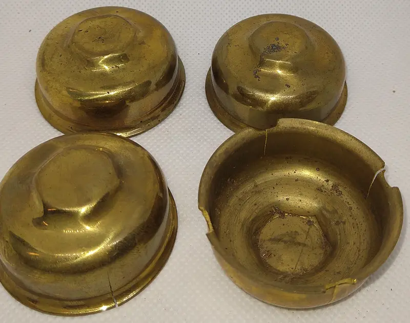 Pedal Car Original Brass Hub Caps X 4  Diameter 2-3/4" 1
