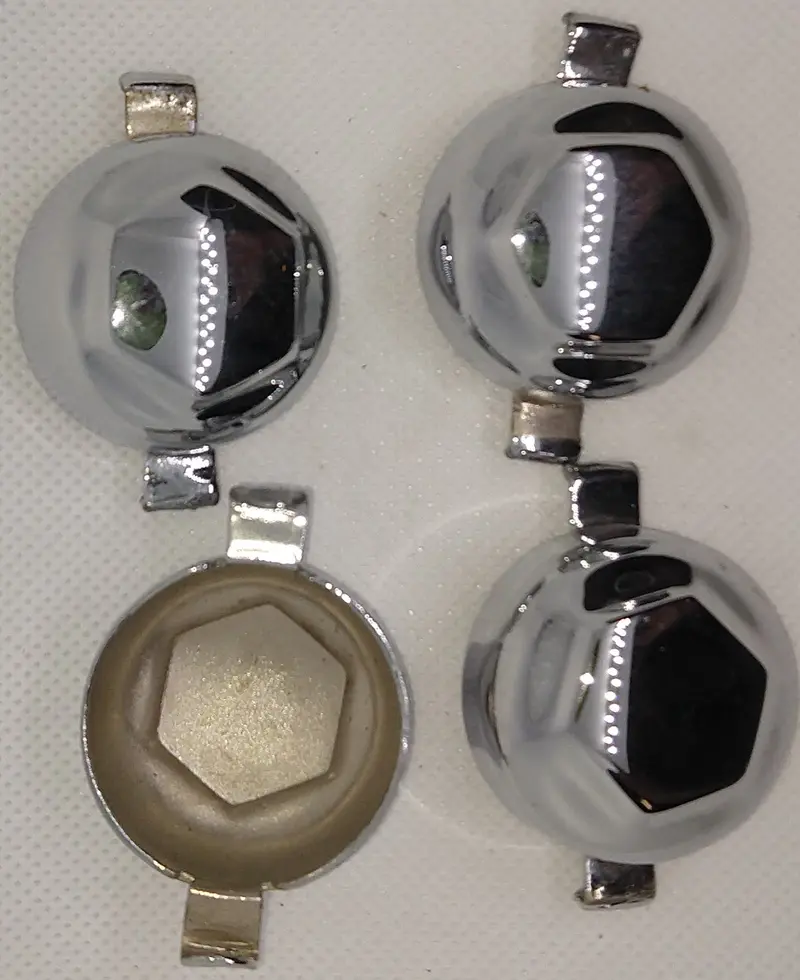 Pedal Car Original Hub Caps X 4 Polished Chrome Replated. 1-3/8" 1