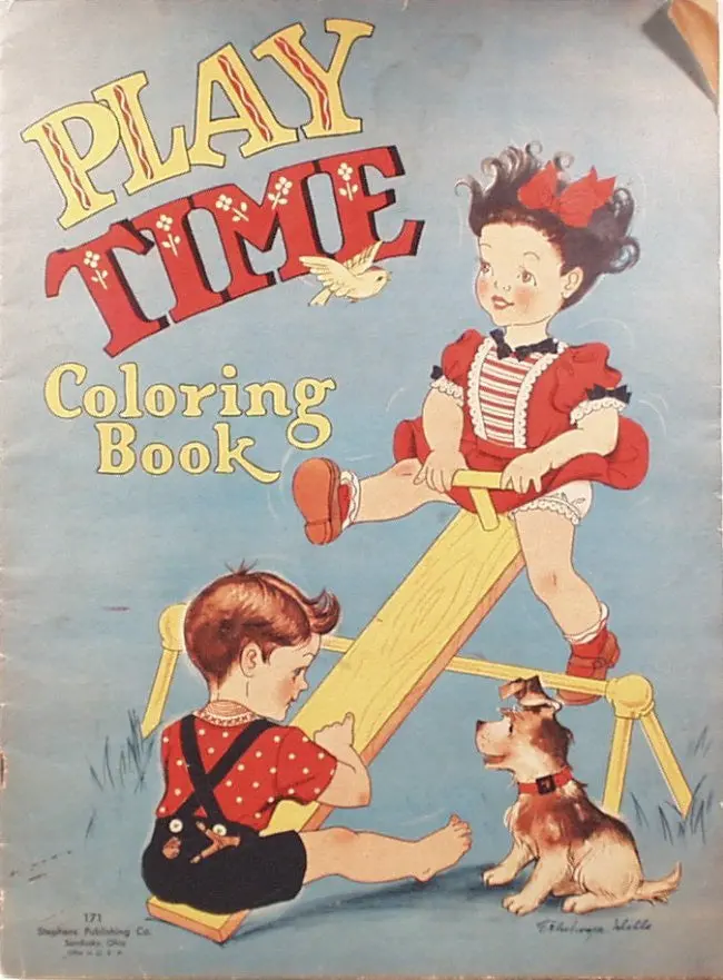 Play Time Coloring Book Stephens Publishing 1940S 1