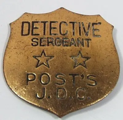 Post Cereal Premium  Early Detective Sergeant Badge Premium 1-1/2" 1