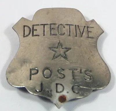 Post Premium Inspector Post's Early Detective Corps Badge Premium 1-5/8 1
