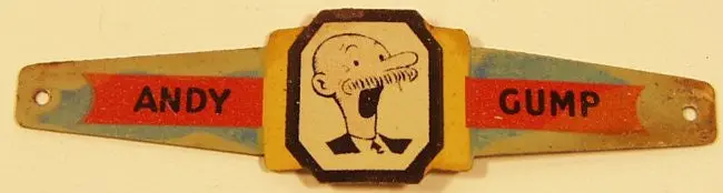 Post Raisin Bran Cereal Premium Litho Tin Ring Andy Gump 1948 1