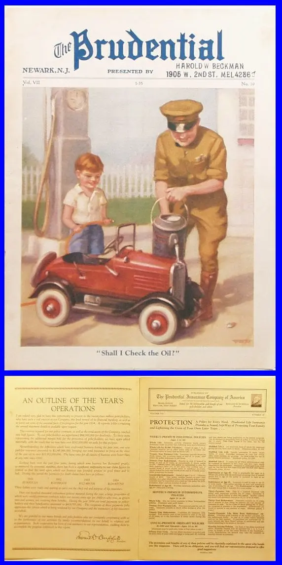 Prudential 1935 Advertising Articles 1