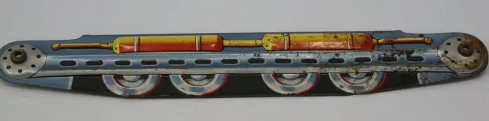 Sankei Space Tank Cover Plate X-5 Japan Tin Toy Battery Operated 1