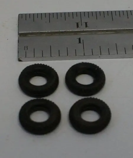 Set Of 4 Dinky Treaded Tires 9/16Th 1