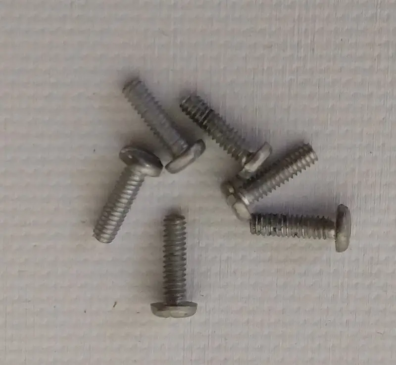 Set Of 6 Flat Head Toy Screws 3/8 Length 2-56 Thread. 1