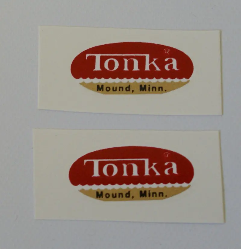 Set Of Tonka Red/Gold Sticker Decals (Water Slide) 1