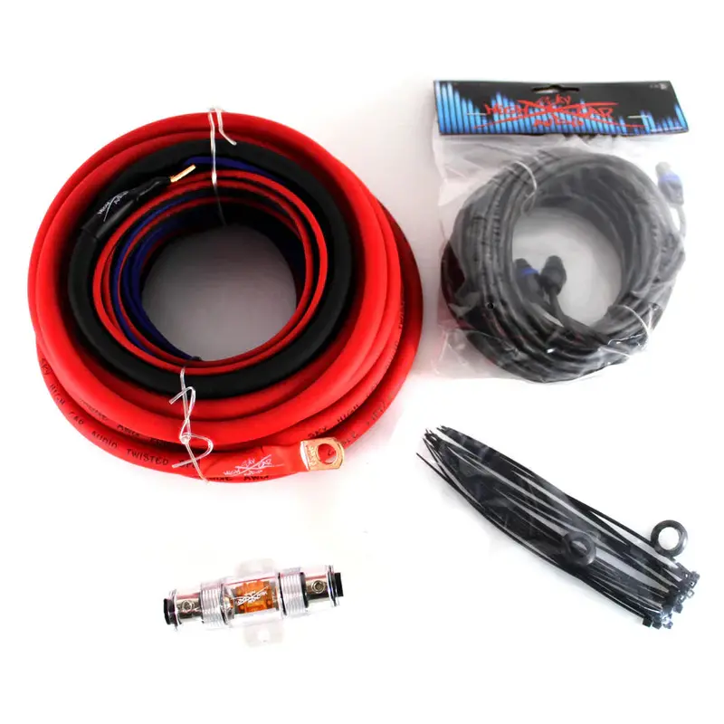 Sky High Car Audio 100% Copper Ofc Amplifier Installation Kit 4Ga Red Power Black Ground 1