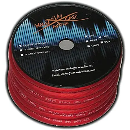 Sky High Car Audio 100% Copper Ofc Power Wire Roll 0Ga 50 Ft 1