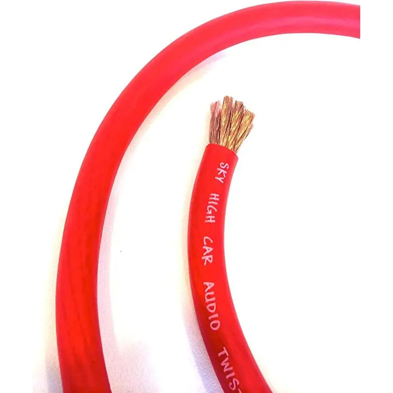Sky High Car Audio Ofc 1/0 Gauge Red/Black - By The Foot 1