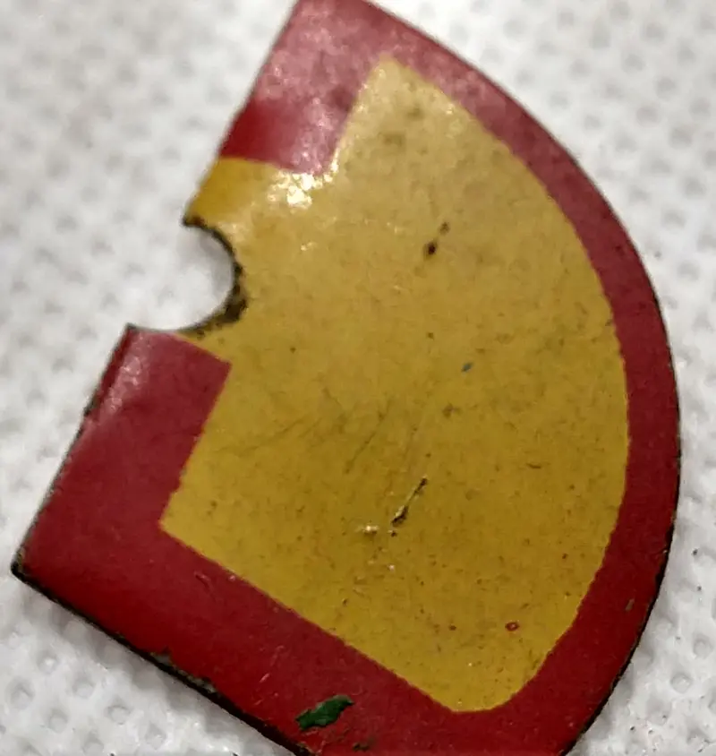 Small Tinplate Rudder Part. 1" X 3/4" Original 1
