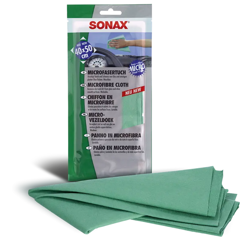 Sonax Green Microfibre + Glass Cloth - Vac Pack 1
