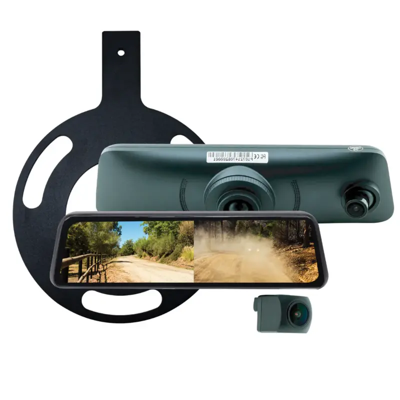 Stinger Hd Backup Camera & Replacement Rearview Mirror With Full Screen Monitor Kit & Built-In Dvr I '21- Current Ford Bronco 1