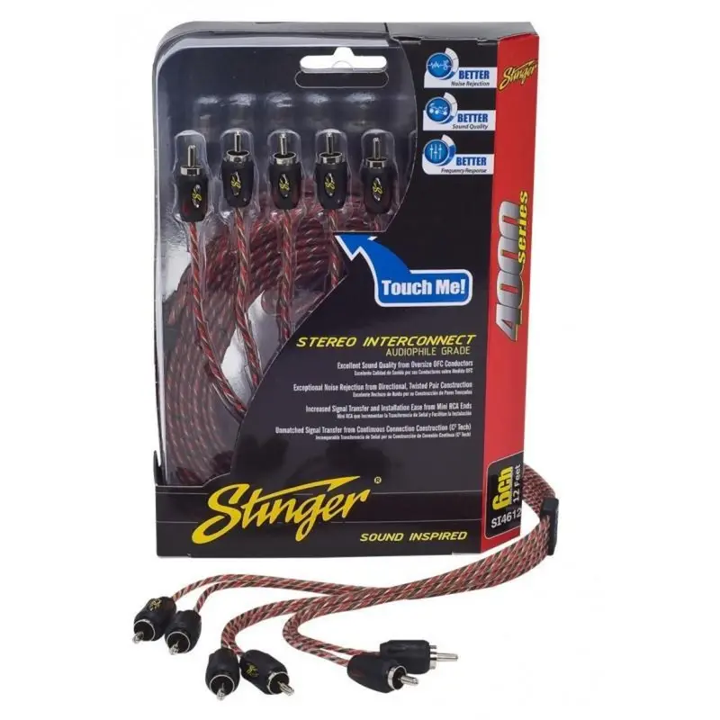 Stinger Si4612 12Ft 6 Channel Directional Twisted Pair Interconnect Rca 1
