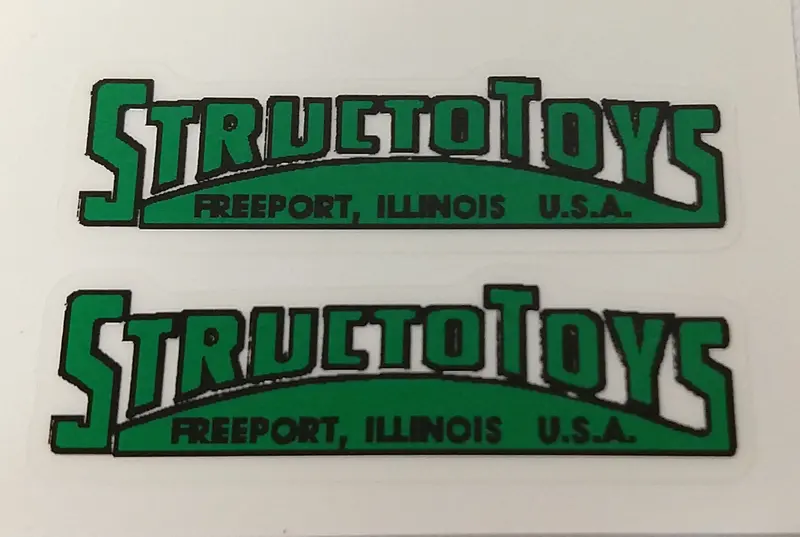 Structo Pair Of Door Decals Green For Structo Tow Trucks Etc. 1