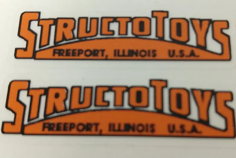 Structo Truck Decals : Pair Of Door Decals Orange 1