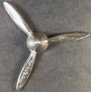 Three Blade Toy Propeller 1-1/2" Radius : Hubley P-38 3 Blade Prop Cast 1