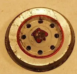 Tin Litho Toy Car Hub Cap : 1" 1