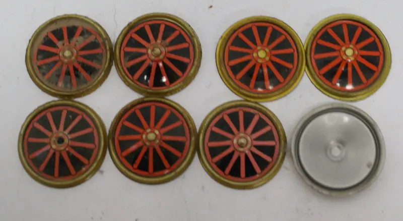Tinplate Lithographed Car Wheel Hub 1-5/8" Dia 1