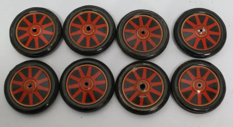 Tinplate Lithographed Wheels.  2-5/8" Diameter. 1