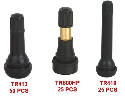 Tire Valve Snap-In Tubeless Tire Valve Stem 3 Size  Assortment (Tr413= 50 Pcs) (Tr418=25 Pcs)(Tr600hp=25 Pcs)  (Lot Of 100) 1