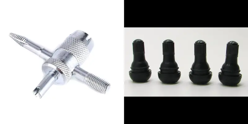 Tire Valve  Tr412 .88 Length Snap In Tubeless Tire Valve Stems  (Lot Of 4 ) With Free Valve Tool 1