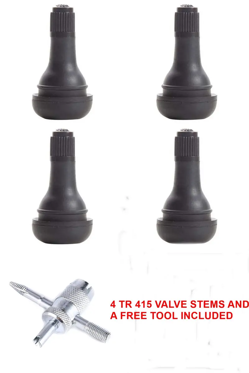 Tire Valve  Tr415 1.25" Length Snap In Tubeless Tire Valve Stems  (Lot Of 4 ) With Free Valve Tool 1