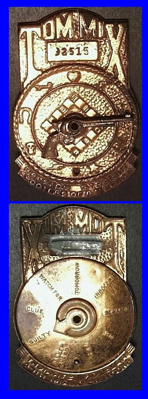 Tom Mix Six-Gun Brass Decoder Badge 1