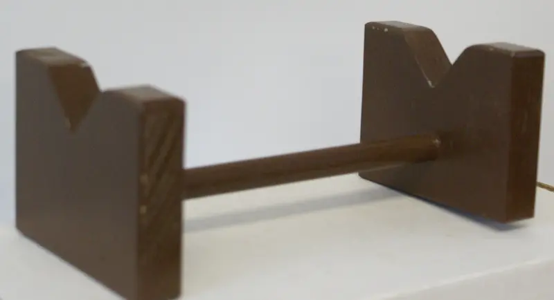 Toy Boat Stand.  Wood 8" X 4" With 1" V Cut 1
