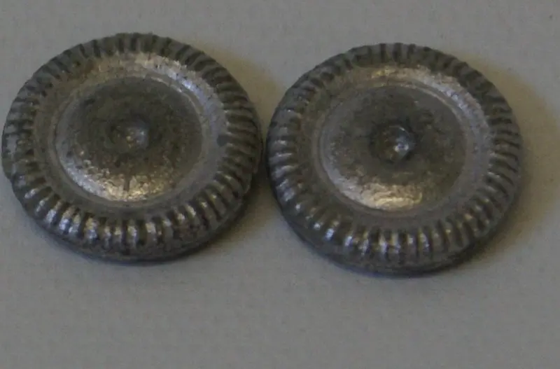 Toy Diecast Solid Wheels 9/16" Diameter Set Of Two. 1