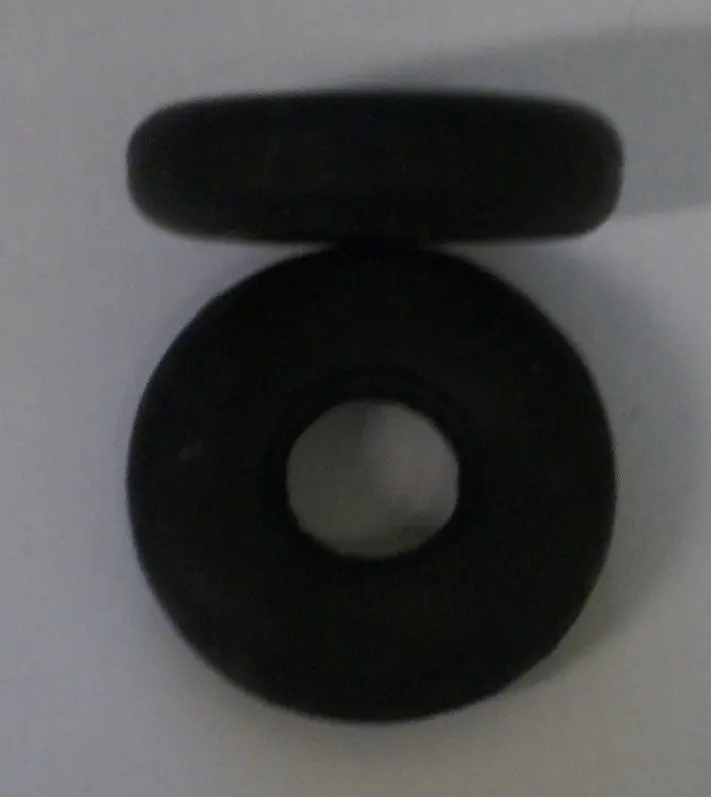 Toy Tire Black Rubber 1" X 1/4"   3/8" Hub 1