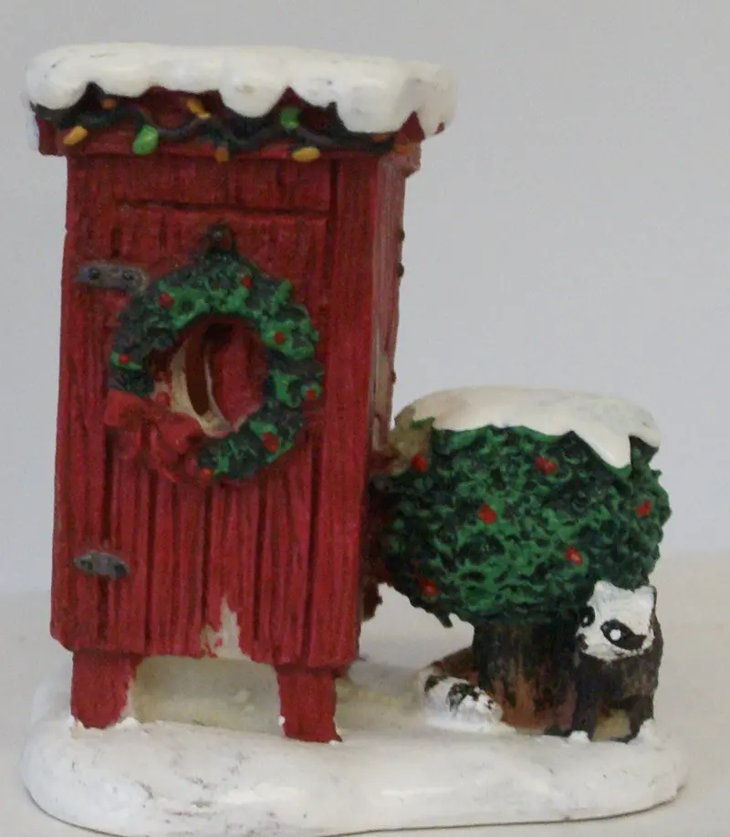 Train Figure Christmas Diarama Outhouse 2-1/2" X 2-1/4" 1