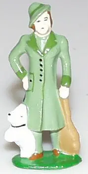 Train Station Figure Lady With Puppy 3" 1