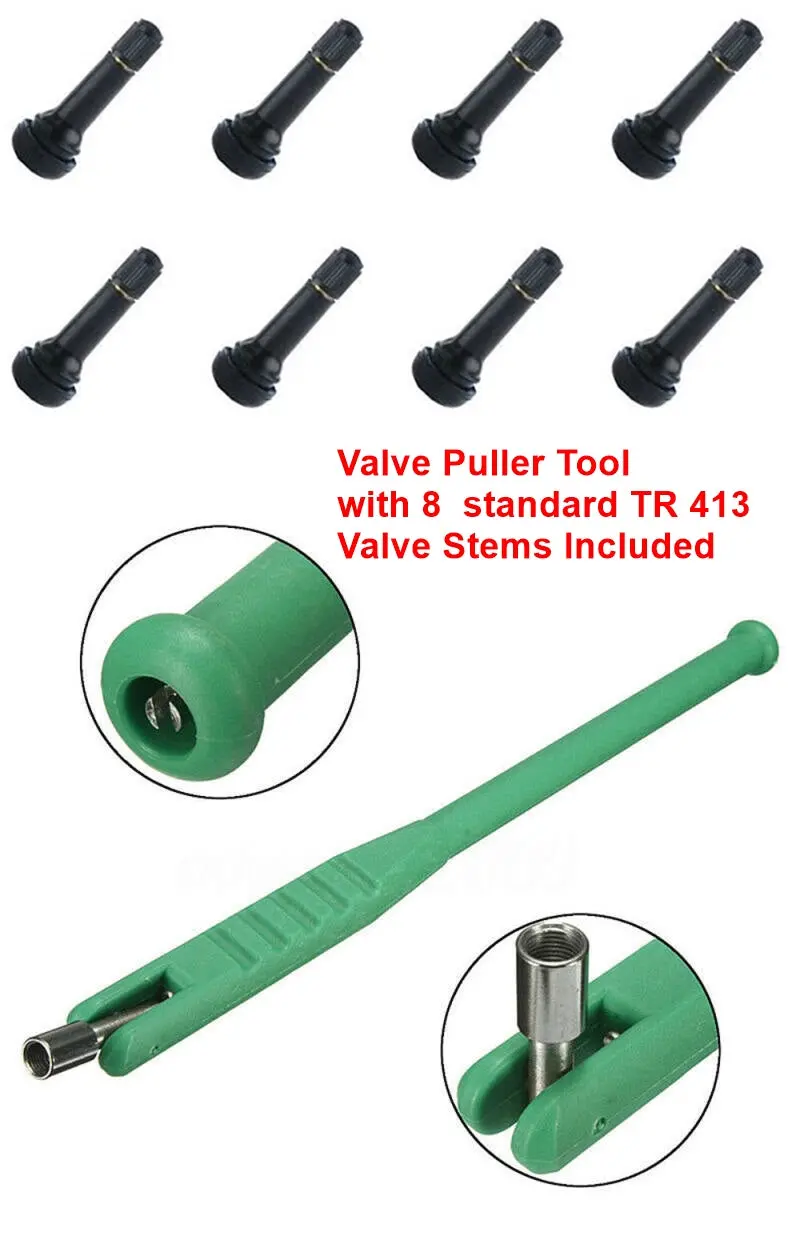 Tubeless Tire Valve Stem Insertion / Removal Valve Core Tool And  8 Free Valves Tr13 1