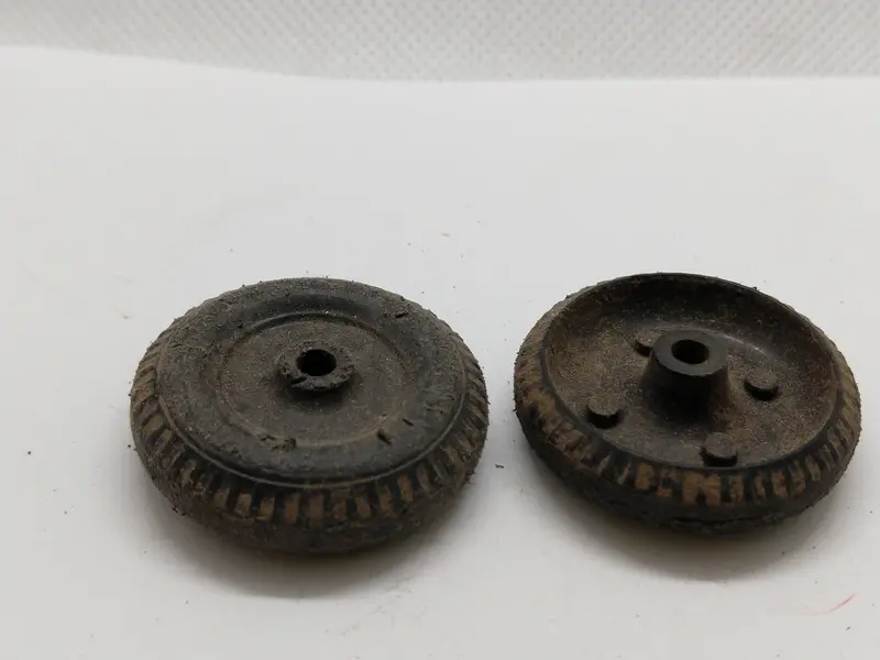 Two Original Plastic Wheels 1-1/4" 1