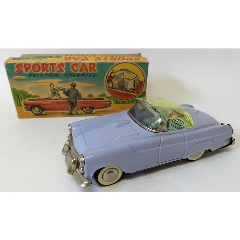 Ultra Rare 1955 Nomura Tn Japan Tin Friction Ford Thunderbird Sports Car In Box! 1