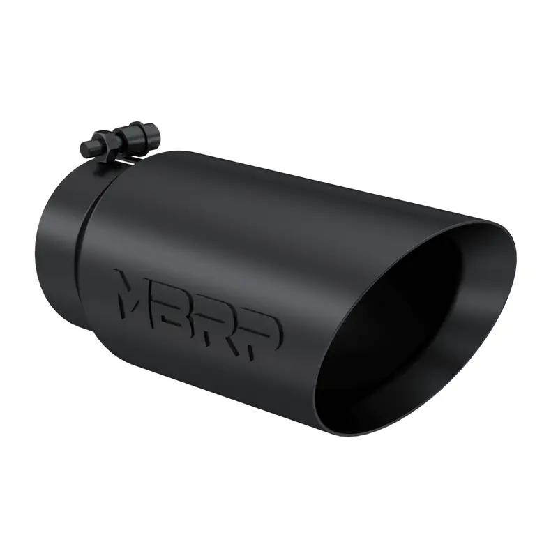 Universal Angled Dual Wall Exhaust Tip Black Finish 4" - 5" X 12" (T5053blk) 1