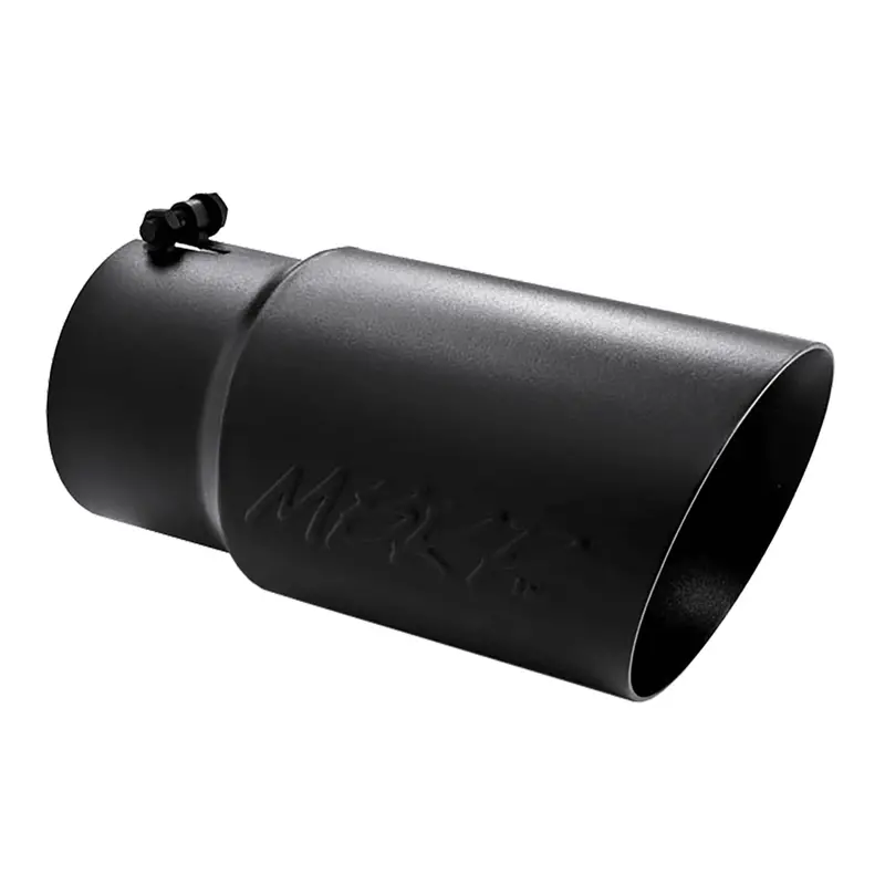 Universal Angled Dual Wall Exhaust Tip Black Finish 5" - 6" X 12" (T5074blk) 1