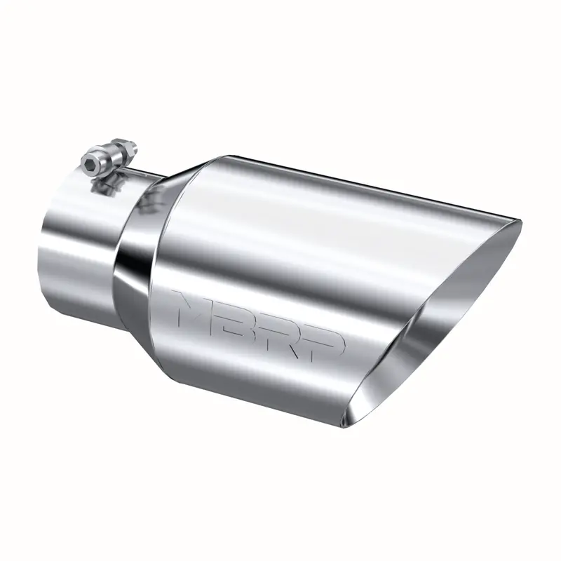 Universal Angled Dual Wall Polished Stainless Steel Exhaust Tip 4" X 6" X 12" (T5072) 1