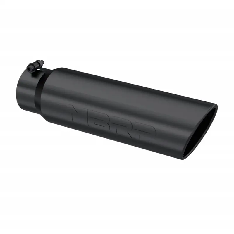 Universal Angled Rolled End Exhaust Tip Black Finish 4" - 5" X 18" (T5124blk) 1